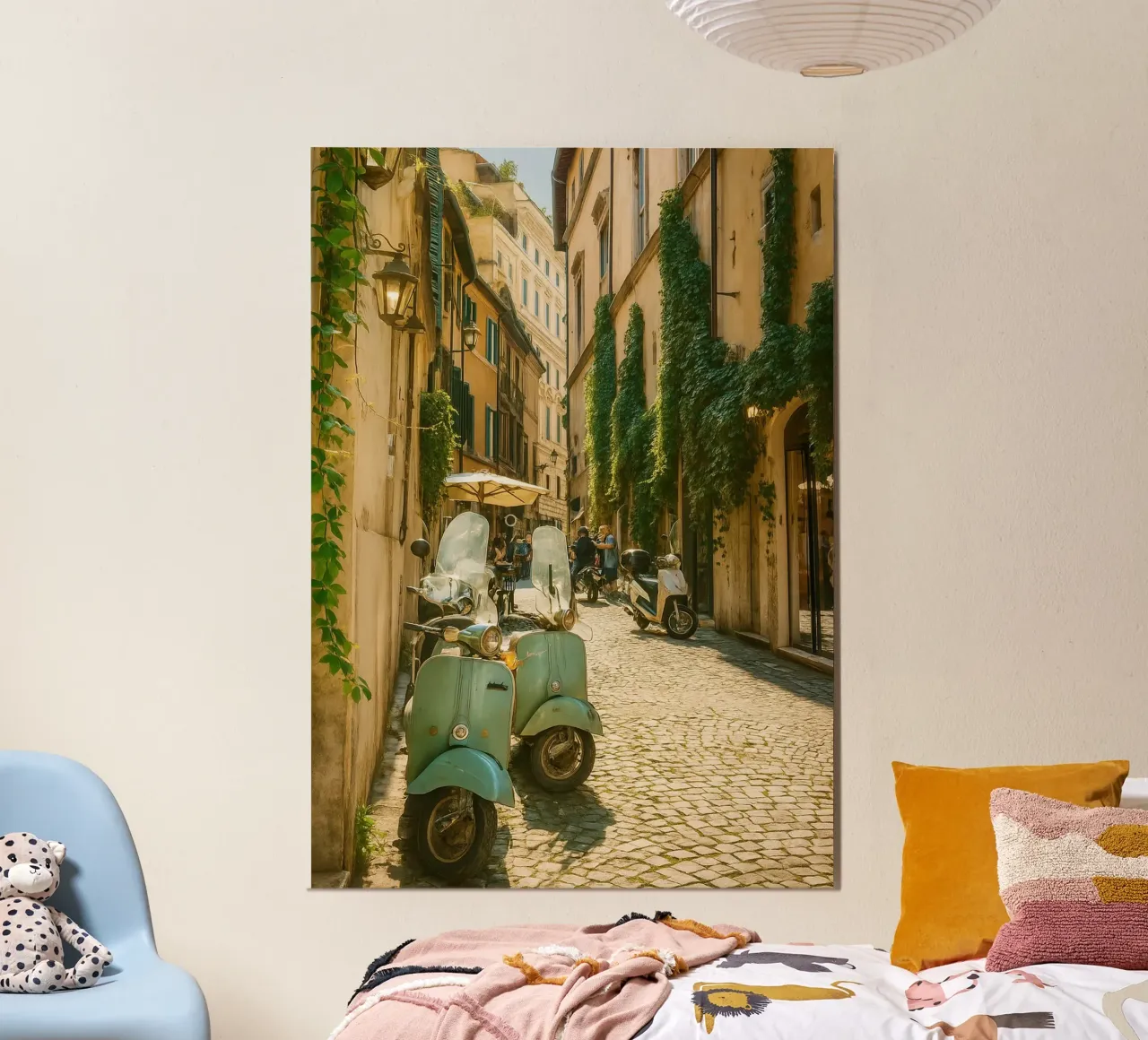 scooter parking vue retro photographie poster de viantishop