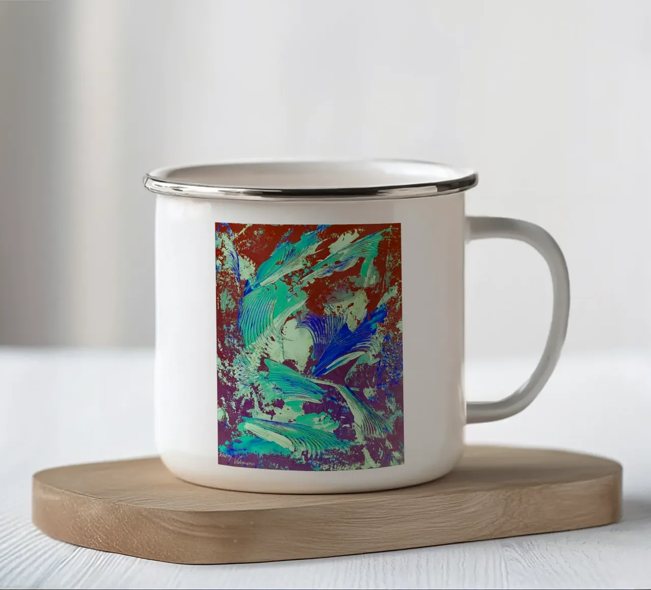 IDEAL GIFT 74 invers tazza in smalto da Thierry Vobmann Abstract painting