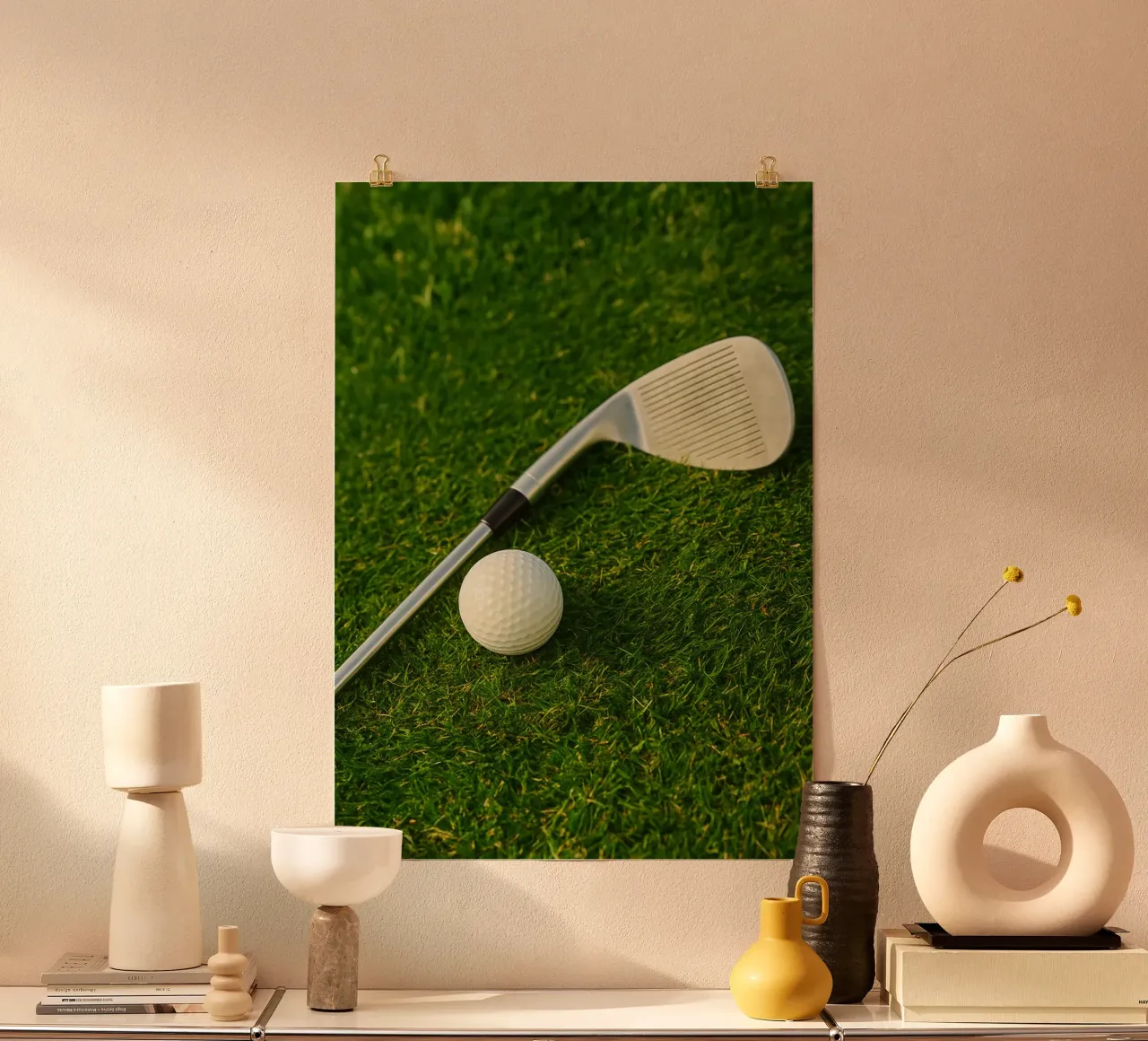 Fotografia retrò di golf con bastone e pallina poster da viantishop