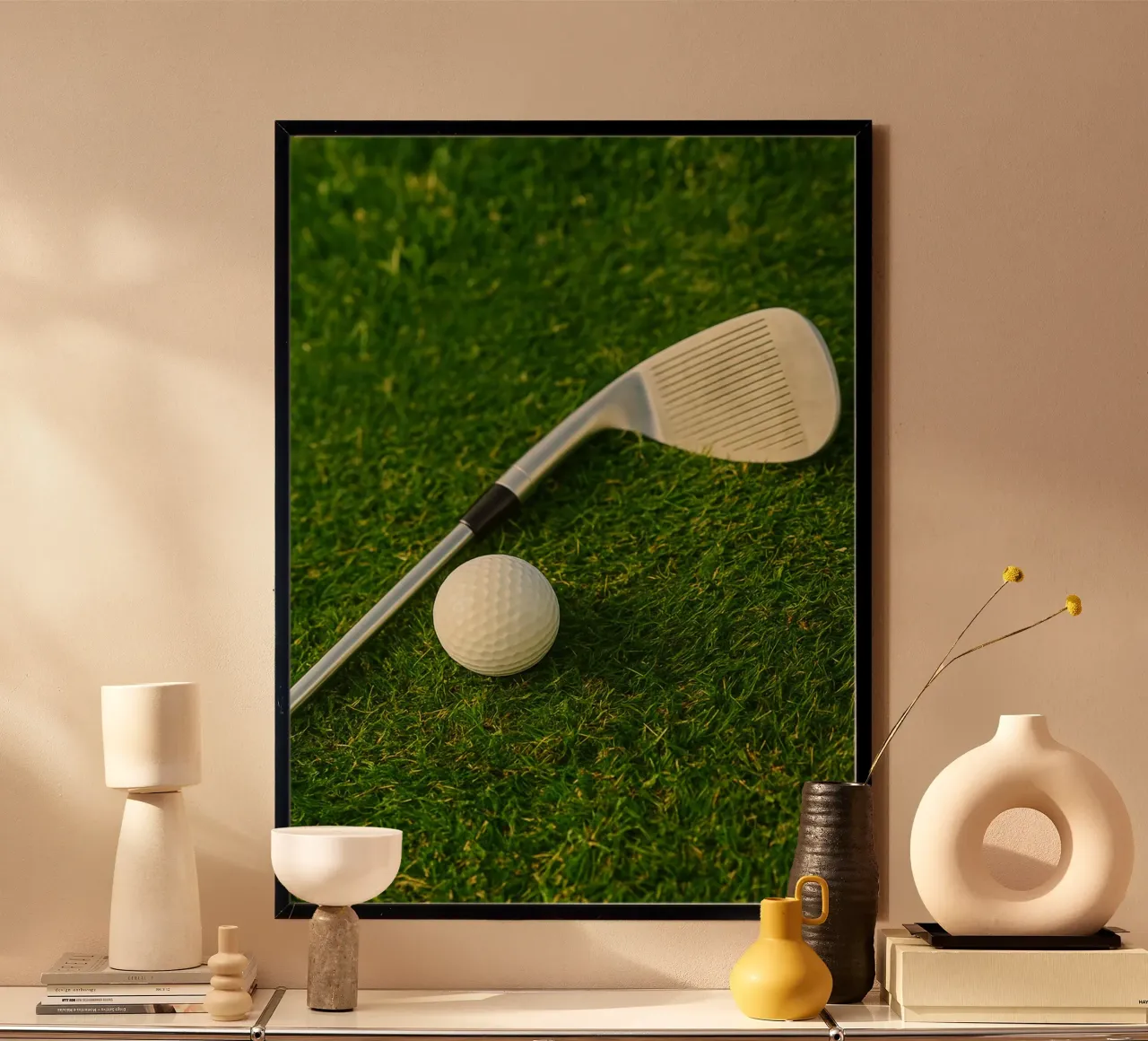 Fotografia retrò di golf con bastone e pallina poster da viantishop