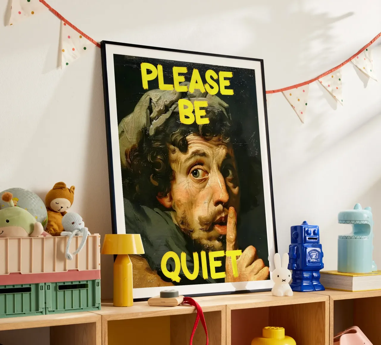 "PLEASE BE QUIET" poster da Type & Tape
