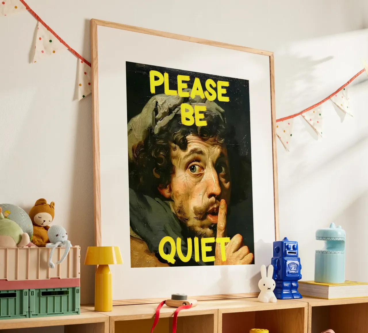"PLEASE BE QUIET" poster da Type & Tape
