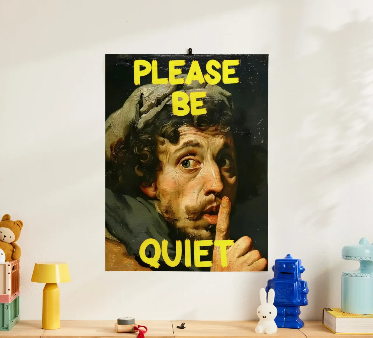"PLEASE BE QUIET" poster da Type & Tape