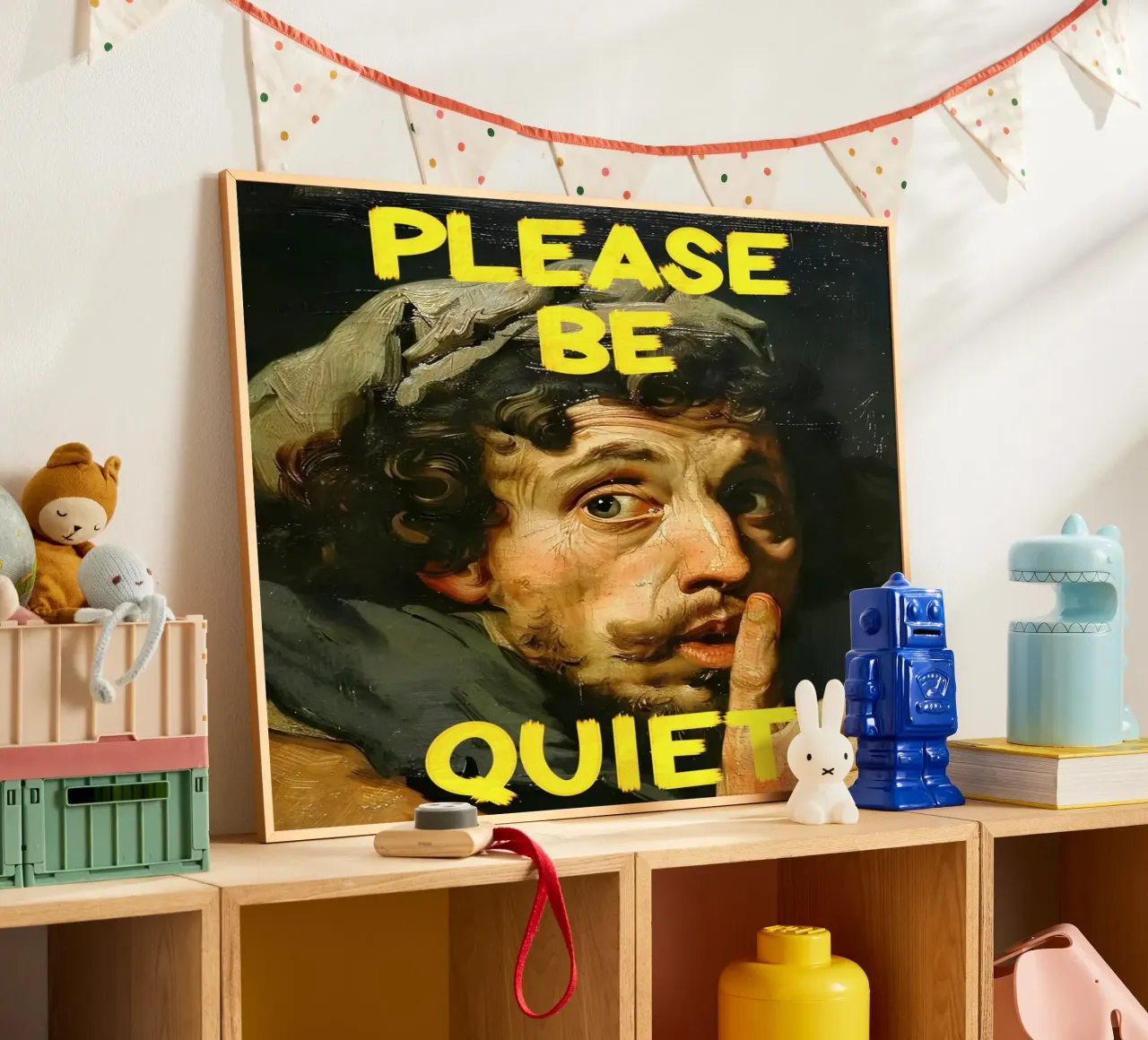 "PLEASE BE QUIET" poster da Type & Tape