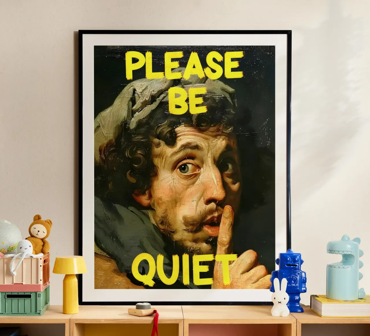 "PLEASE BE QUIET" poster da Type & Tape
