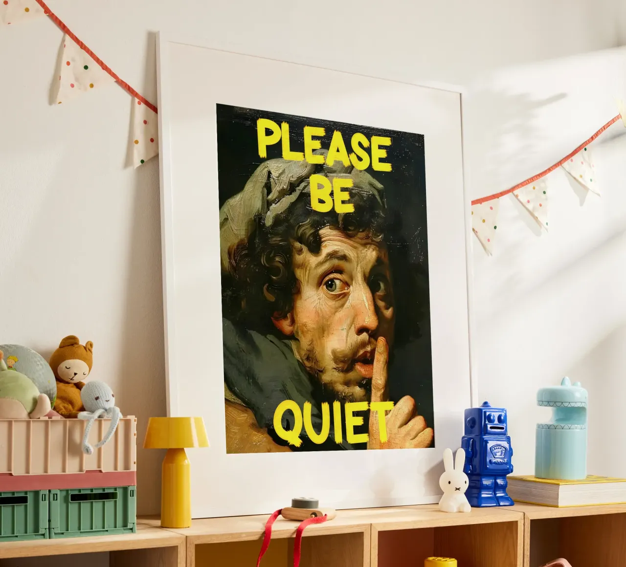 "PLEASE BE QUIET" poster da Type & Tape
