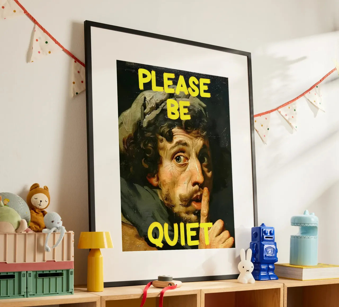"PLEASE BE QUIET" poster da Type & Tape