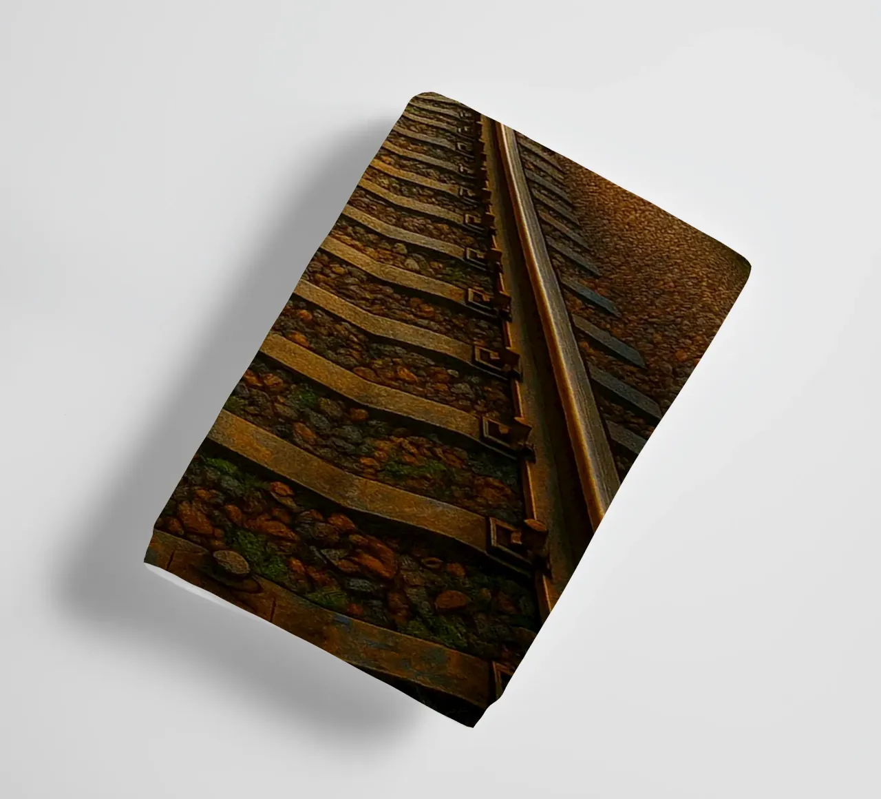 train track in the forrest view retro photography towel by viantishop