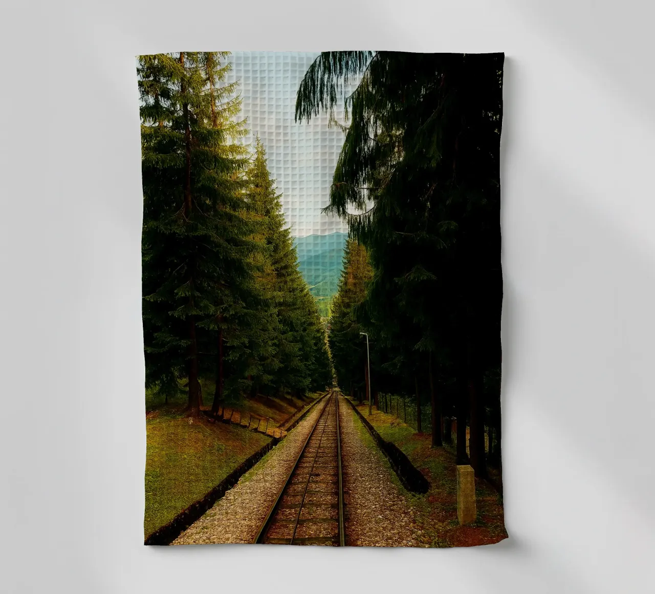 vue d'une voie ferrée photographie rétro torchon de viantishop