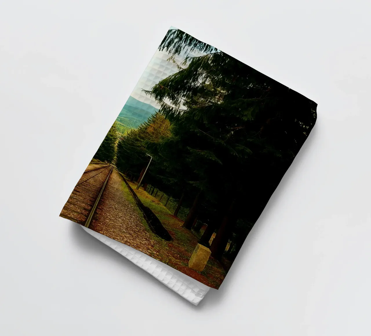 vue d'une voie ferrée photographie rétro torchon de viantishop