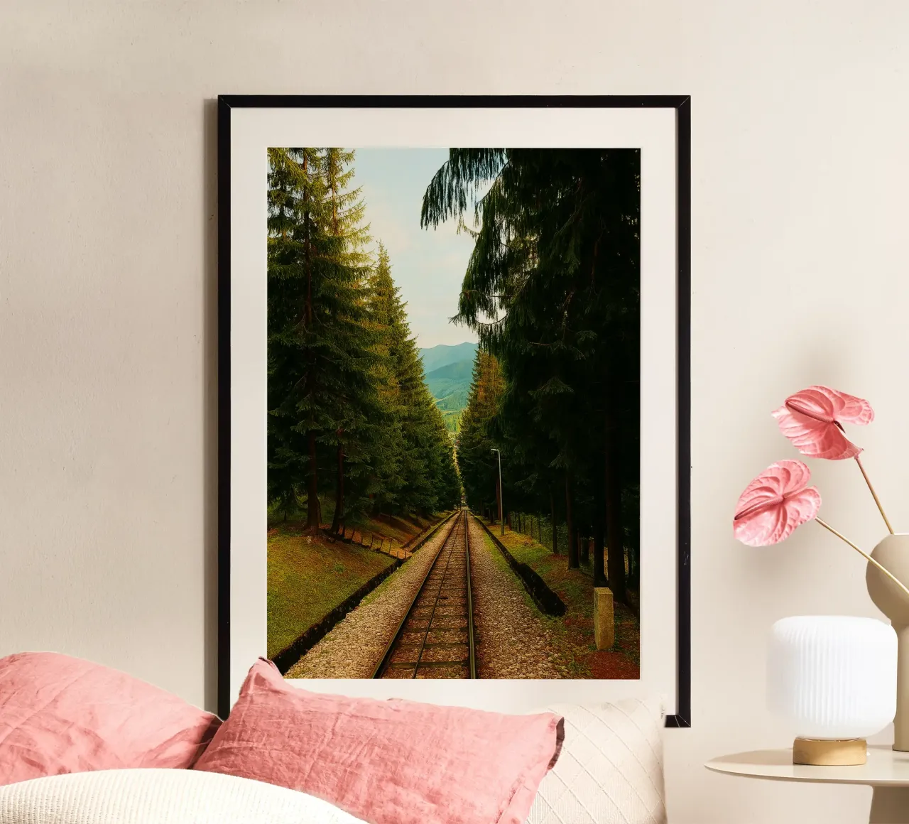 vue d'une voie ferrée photographie rétro poster de viantishop