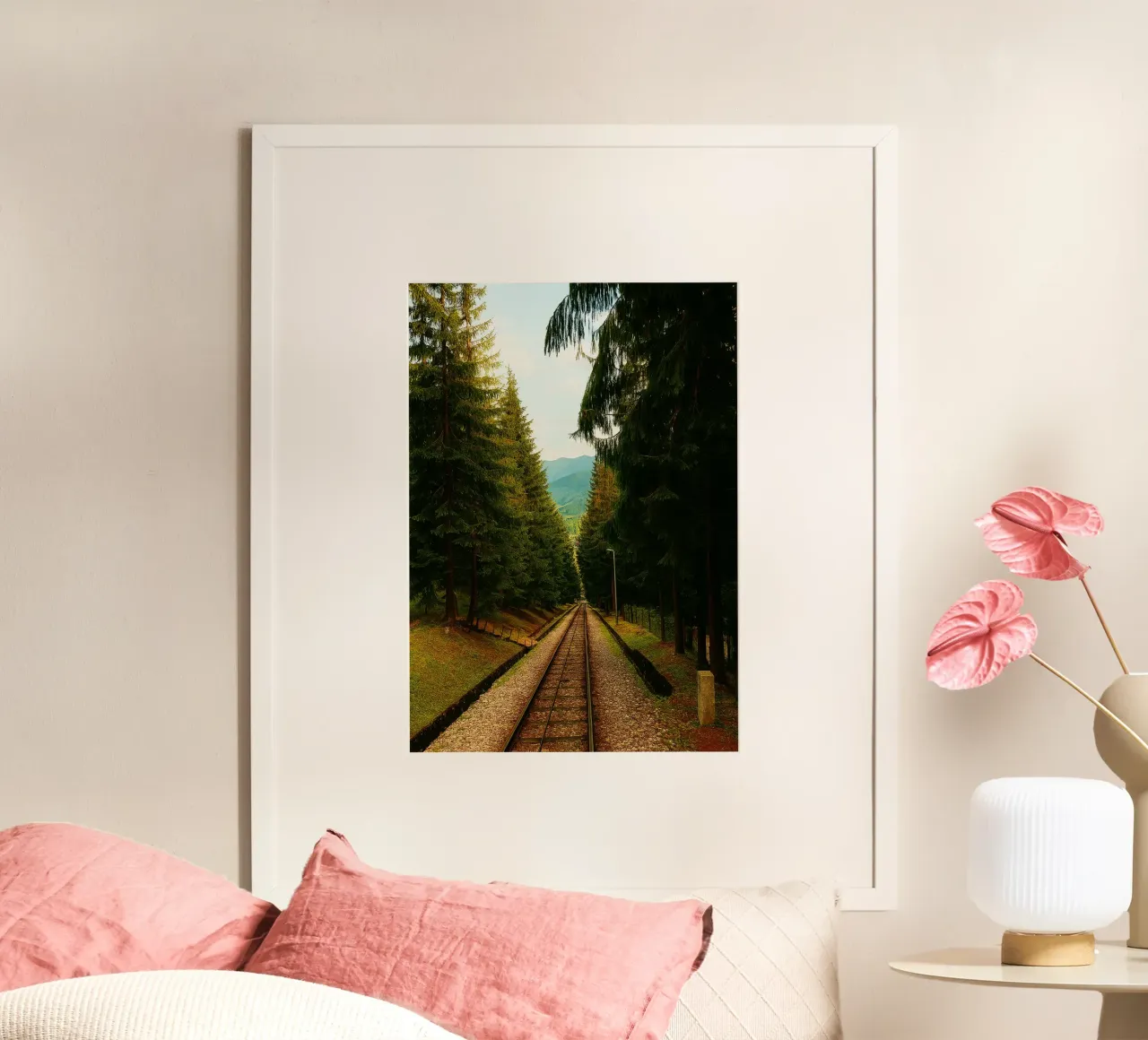 vue d'une voie ferrée photographie rétro poster de viantishop