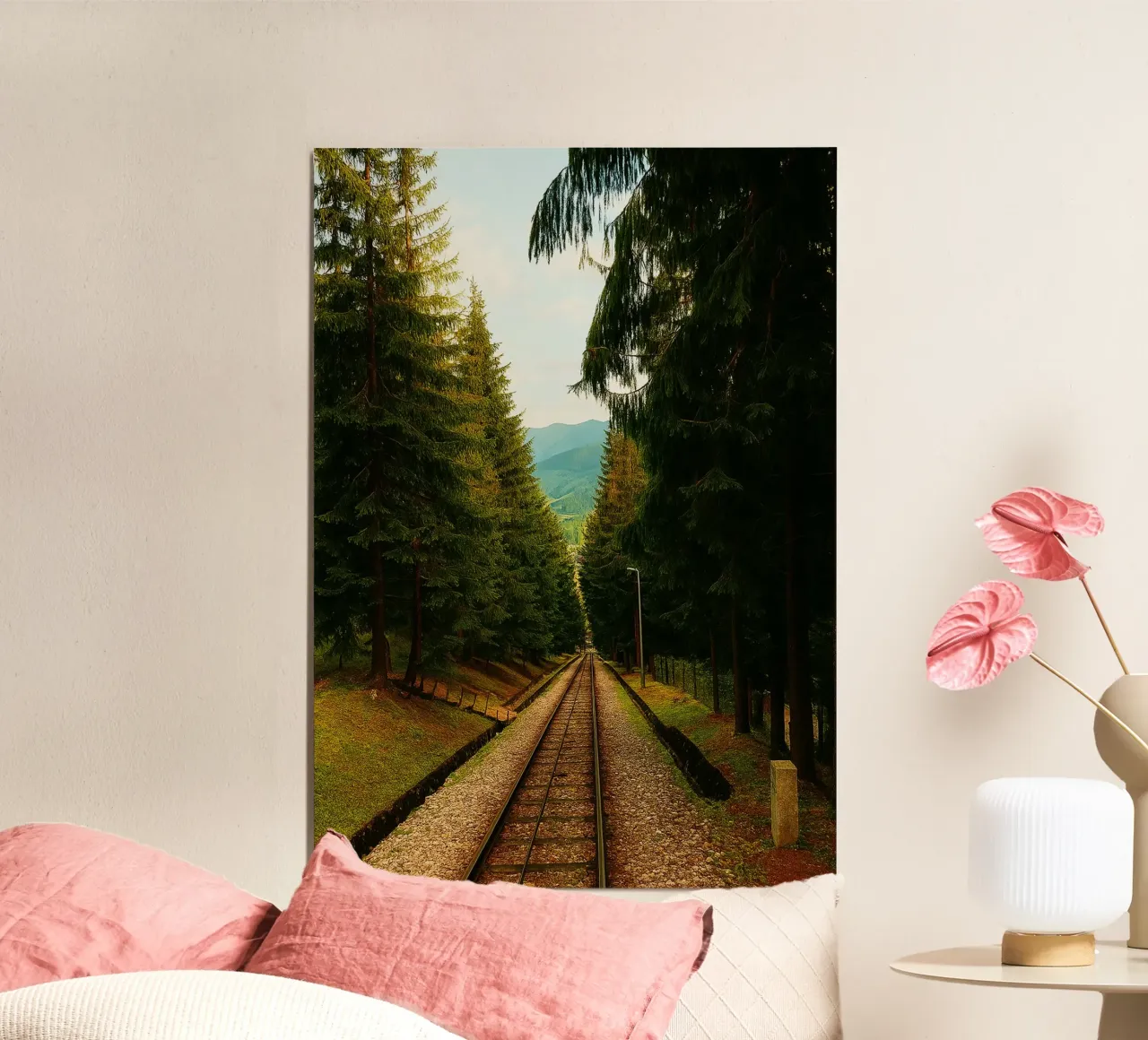 vue d'une voie ferrée photographie rétro poster de viantishop