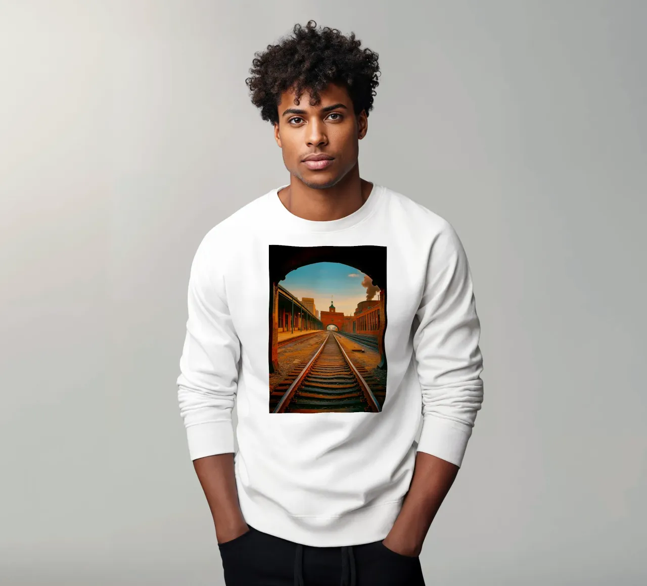 vue d'un tunnel ferroviaire photographie rétro sweat de viantishop