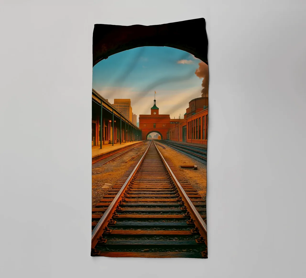 vue d'un tunnel ferroviaire photographie rétro serviette de bain de viantishop