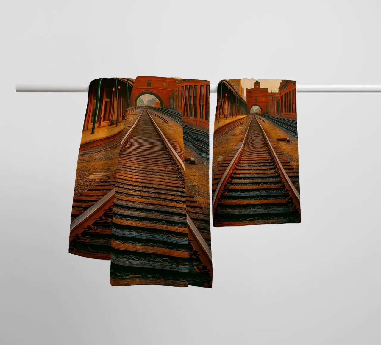 vue d'un tunnel ferroviaire photographie rétro serviette de bain de viantishop