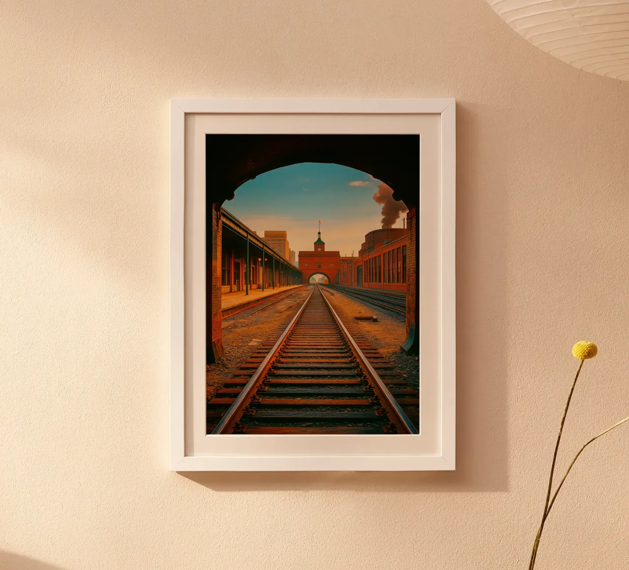 train tunnel view retro photography poster by viantishop
