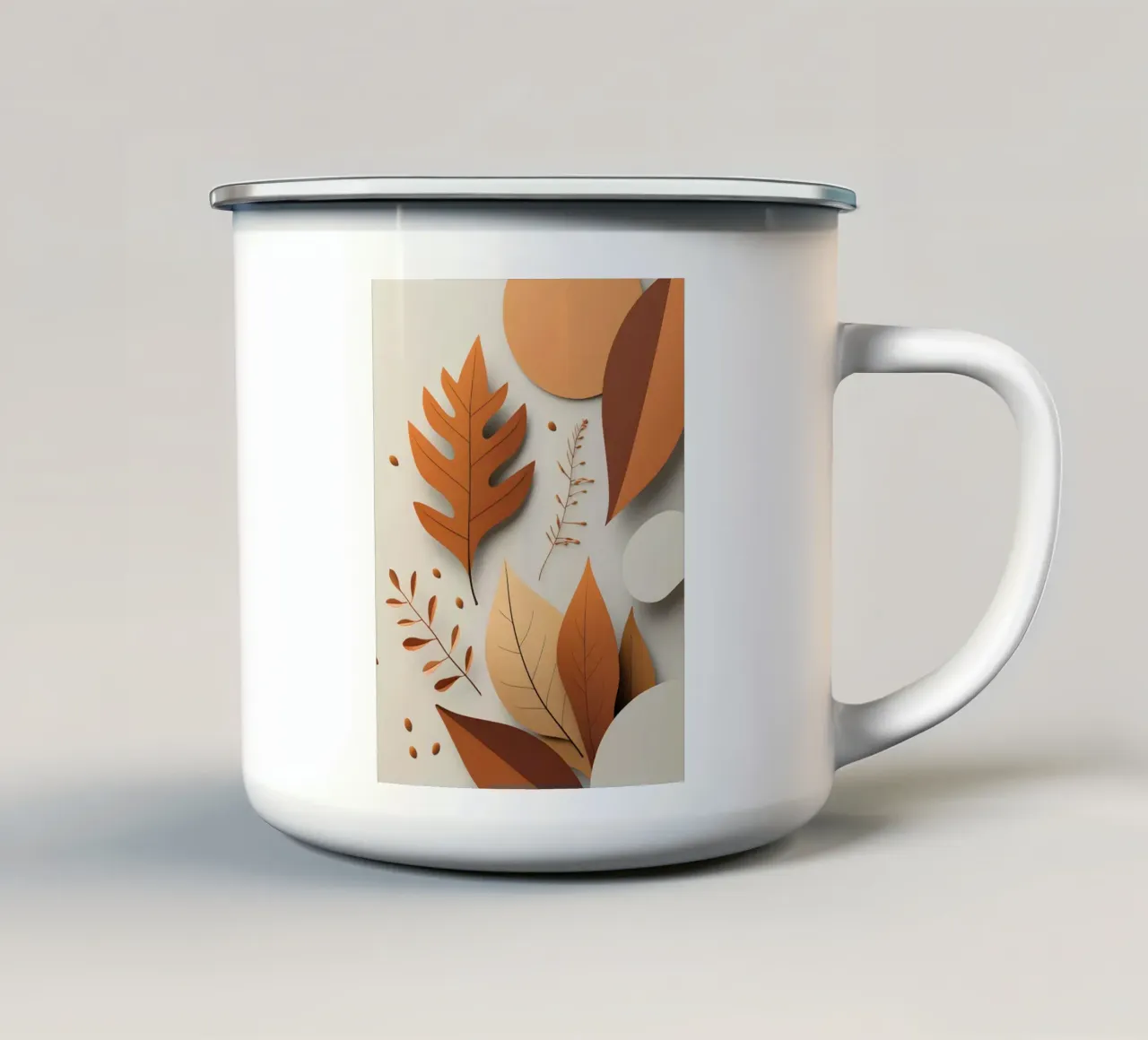 Composizione astratta di foglie autunnali tazza in smalto da Botanical Gallery