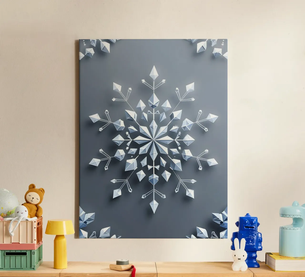 Fiocco di neve invernale tela con Cornice a cassetta da The Green Room