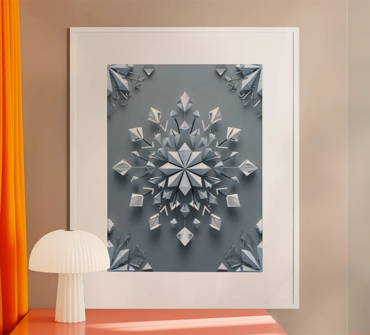 Fiocco di neve invernale poster con telaio in plastica da The Green Room