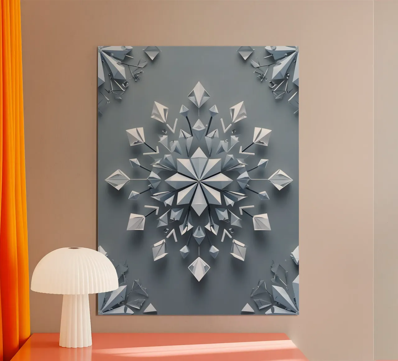 Fiocco di neve invernale poster con telaio in plastica da The Green Room
