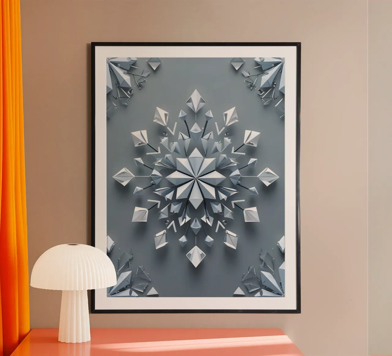 Fiocco di neve invernale poster con telaio in plastica da The Green Room