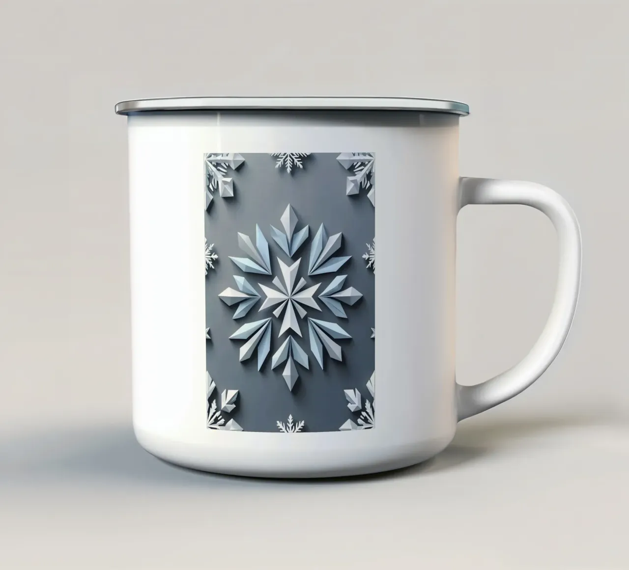 Fiocco di neve invernale tazza in smalto da Botanical Gallery