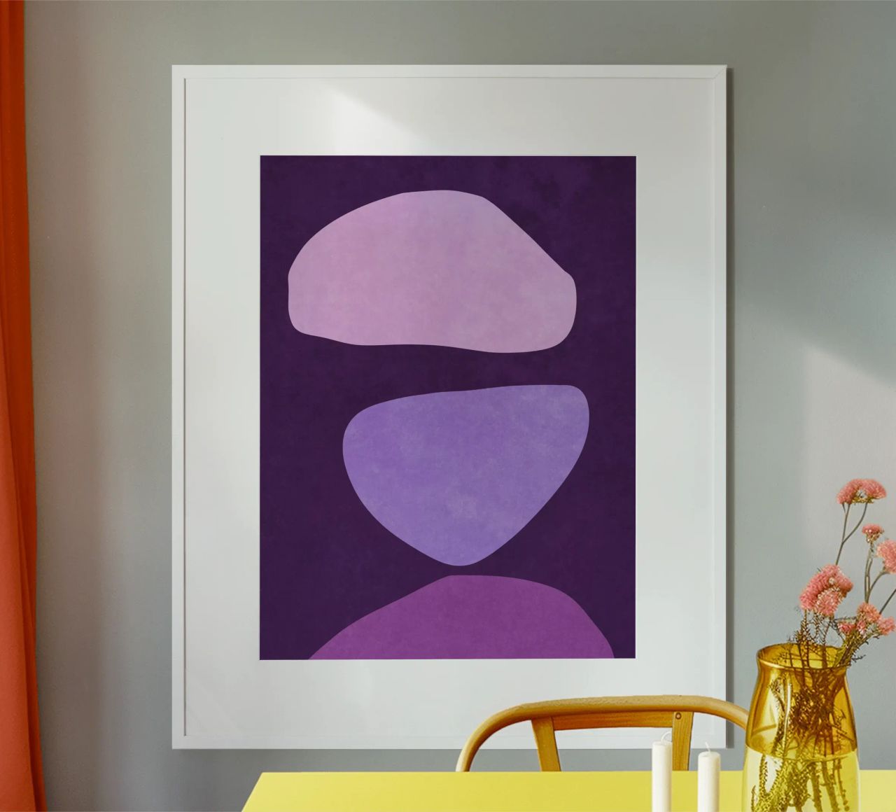 Abstracte vormen Violet poster van Raissa Oltmanns