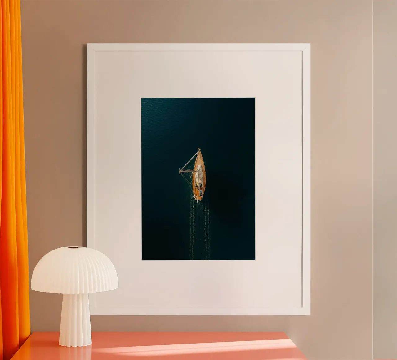 yacht voile vue rétro photographie poster de viantishop