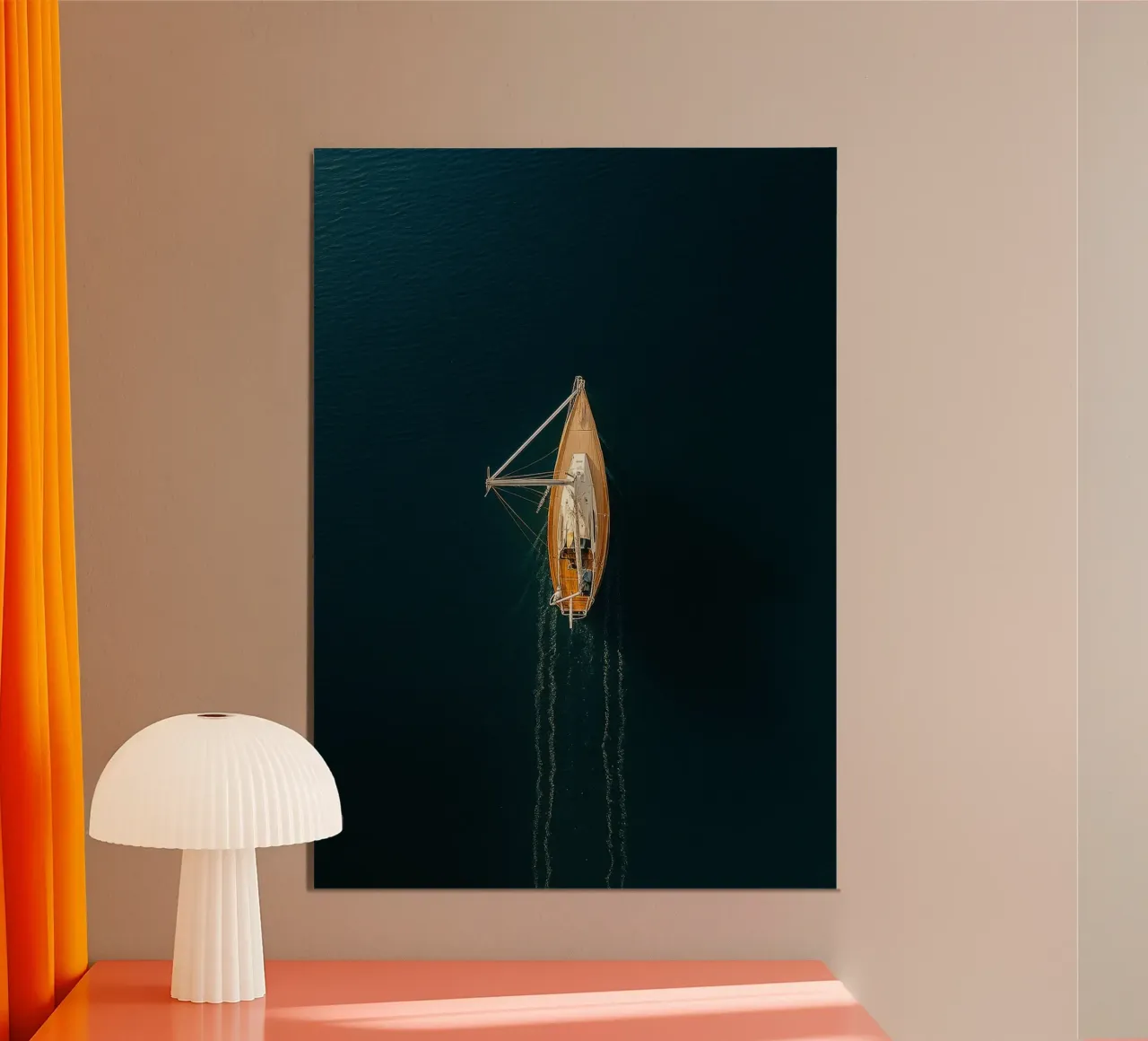 yacht voile vue rétro photographie poster de viantishop