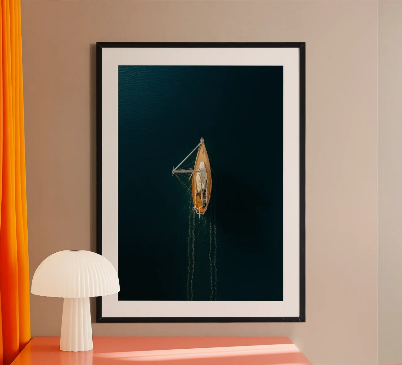 yacht voile vue rétro photographie poster de viantishop