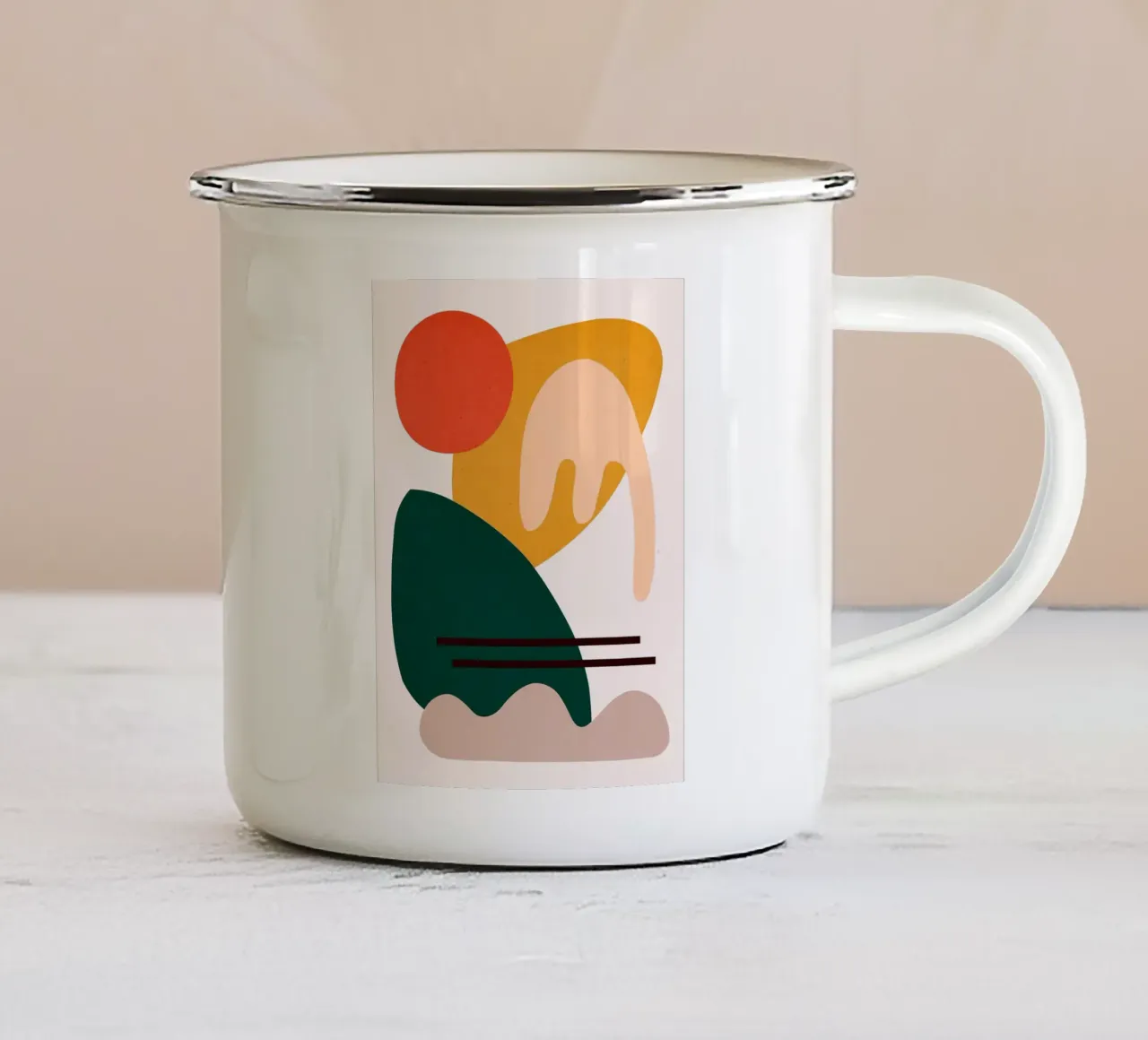 Figure astratte tazza in smalto da Sven B Strauss
