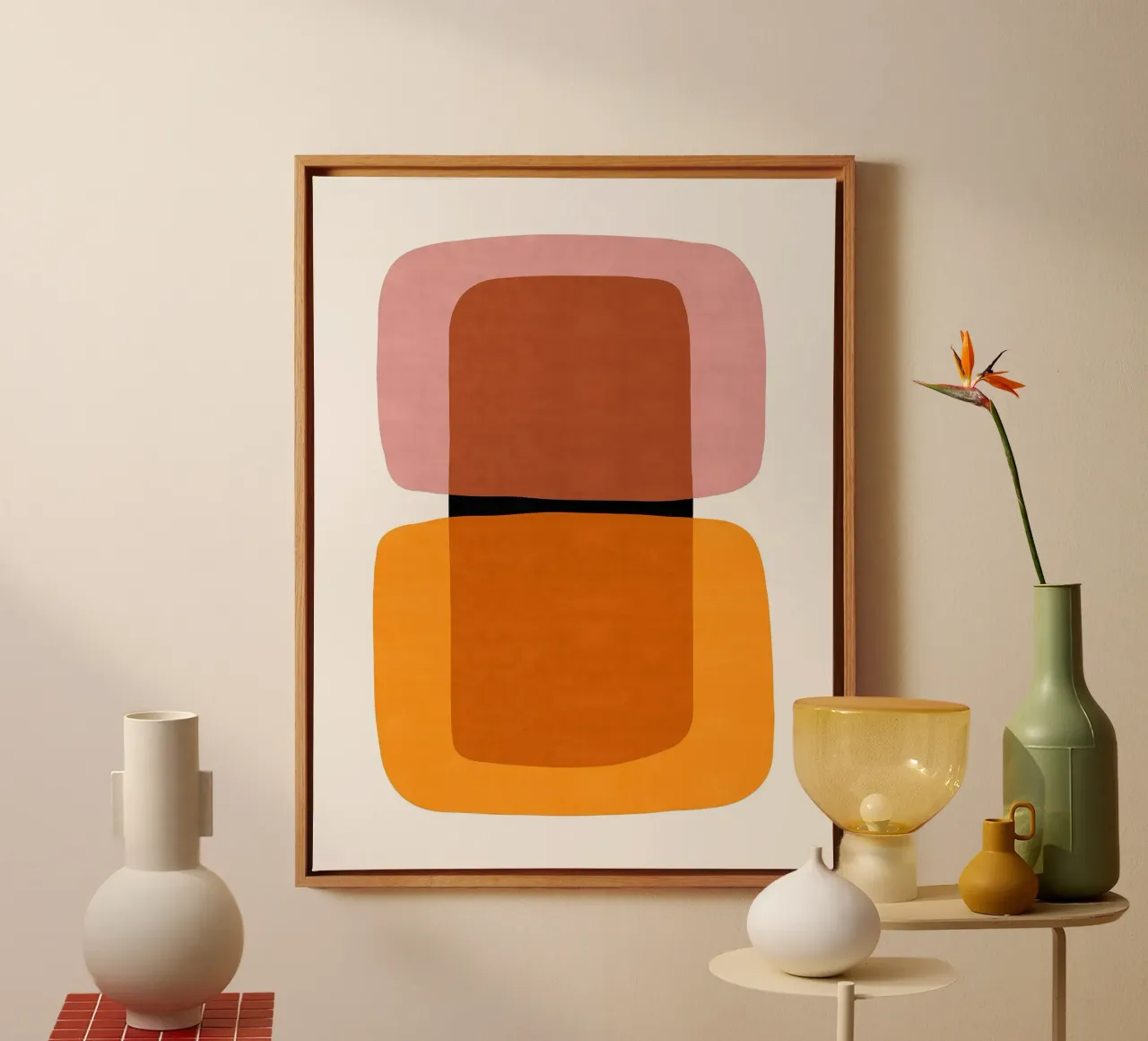 Abstract expression X canvas with Floater frame by Sven B Strauss