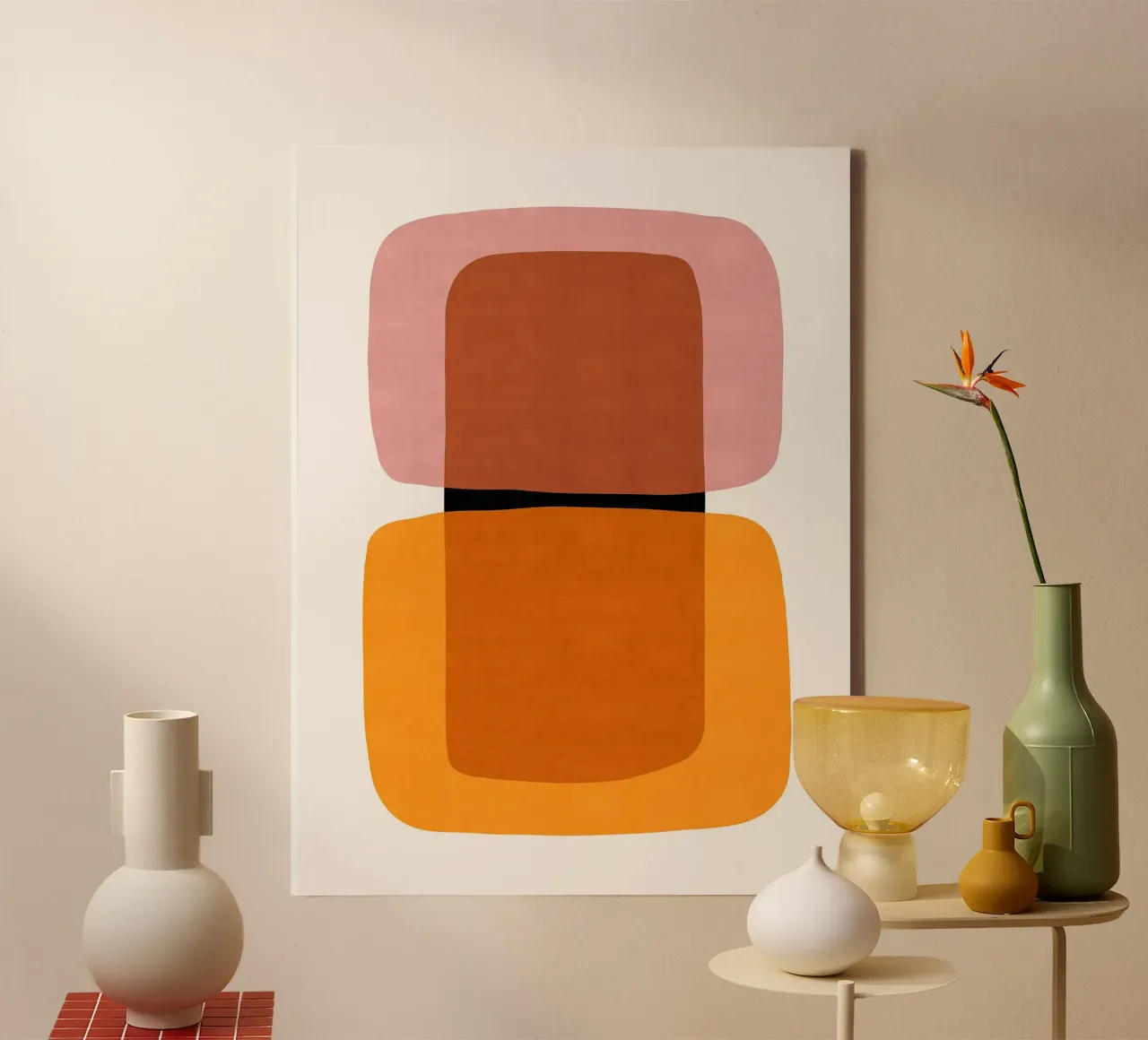 Abstract expression X canvas with Floater frame by Sven B Strauss