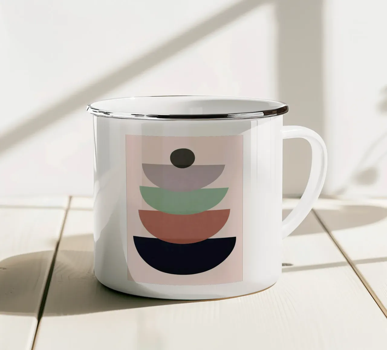 Acquerello minimalista H tazza in smalto da Sven B Strauss