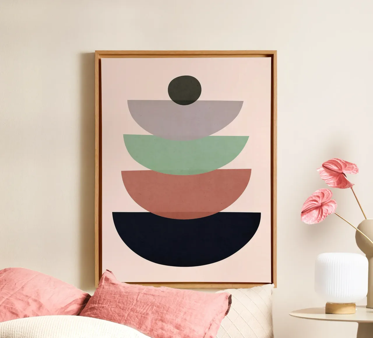 Acquerello minimalista H tela con Cornice a cassetta da Sven B Strauss