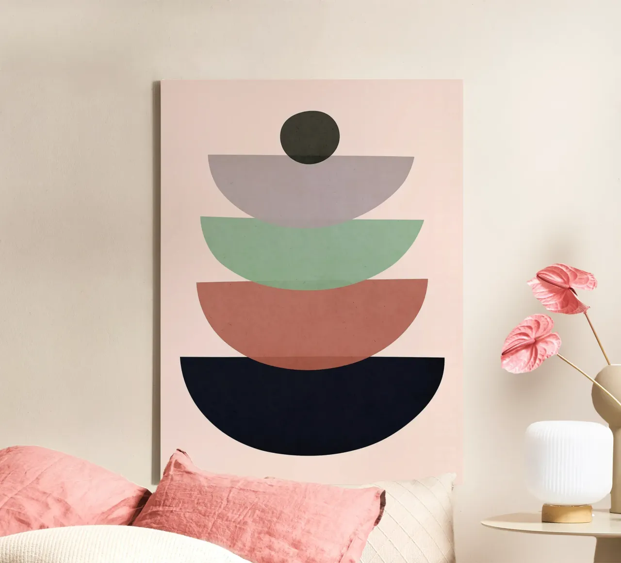 Acquerello minimalista H tela con Cornice a cassetta da Sven B Strauss