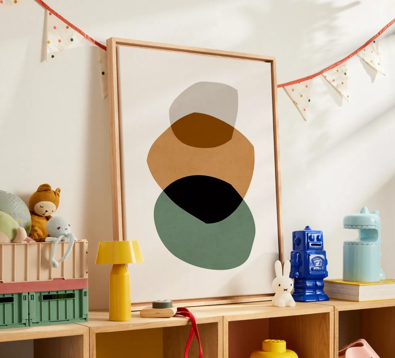 Boho kunst A canvas met Baklijst van Leon B Feierabend