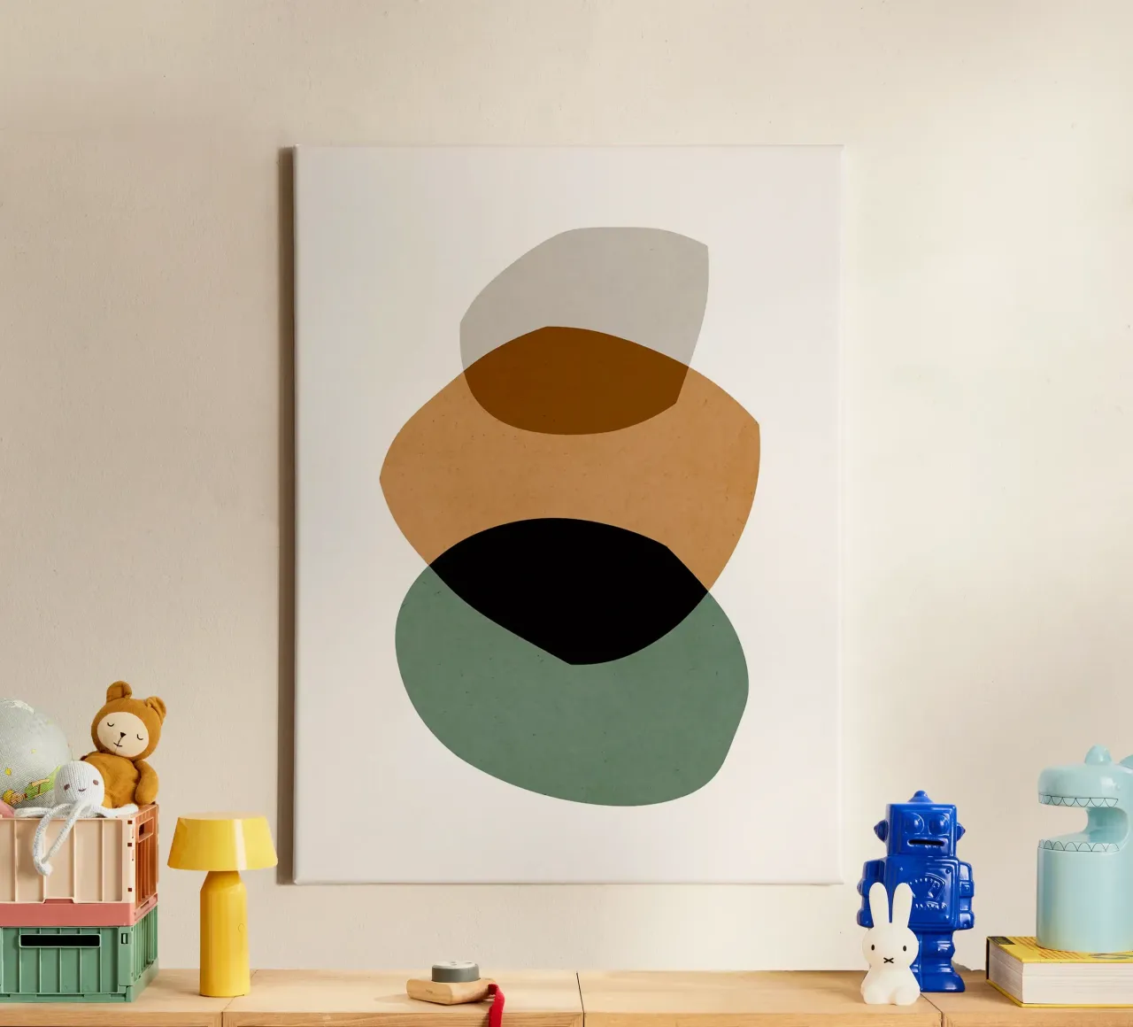 Boho kunst A canvas met Baklijst van Leon B Feierabend