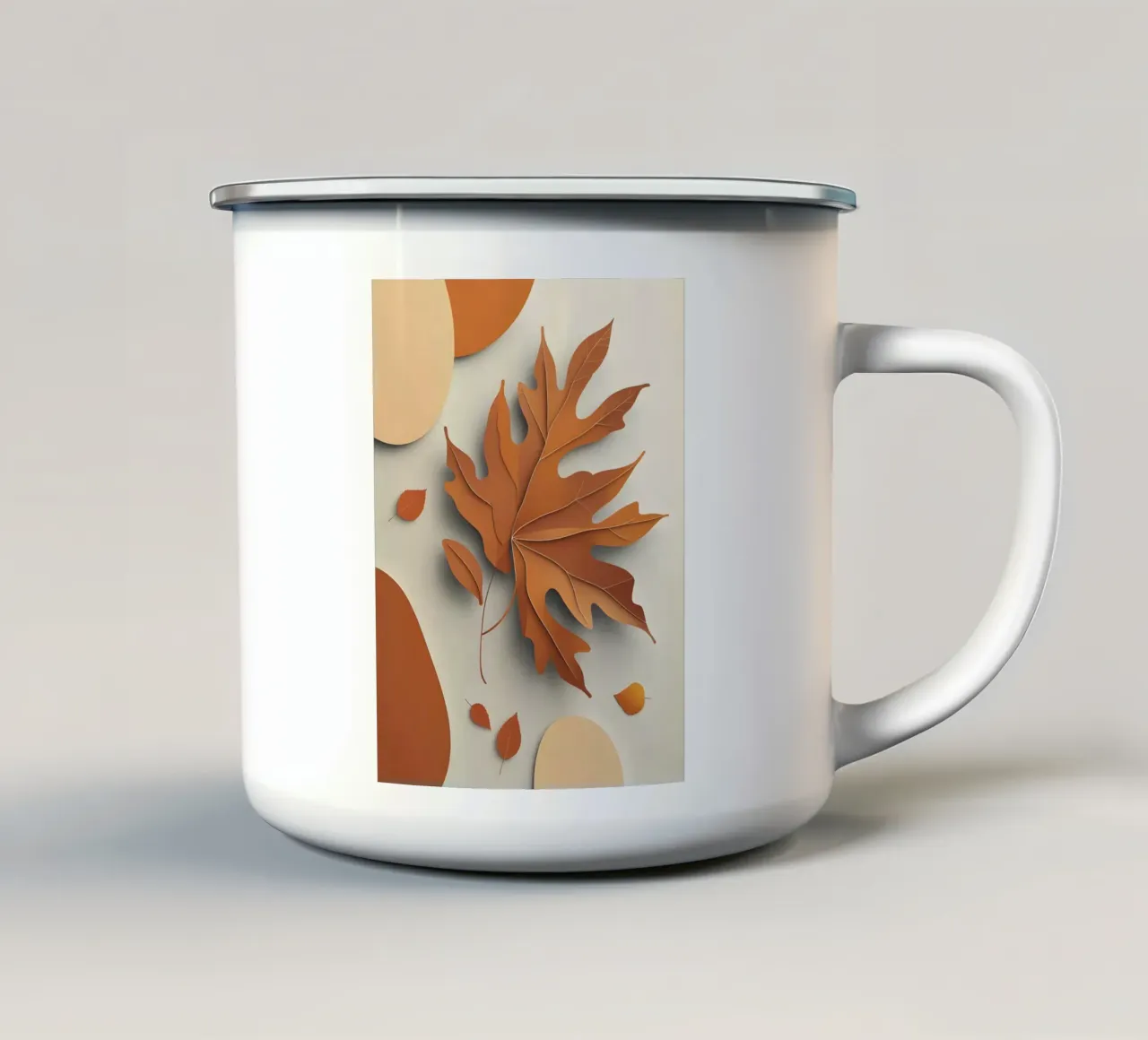 Composizione astratta di foglie autunnali tazza in smalto da Botanical Gallery