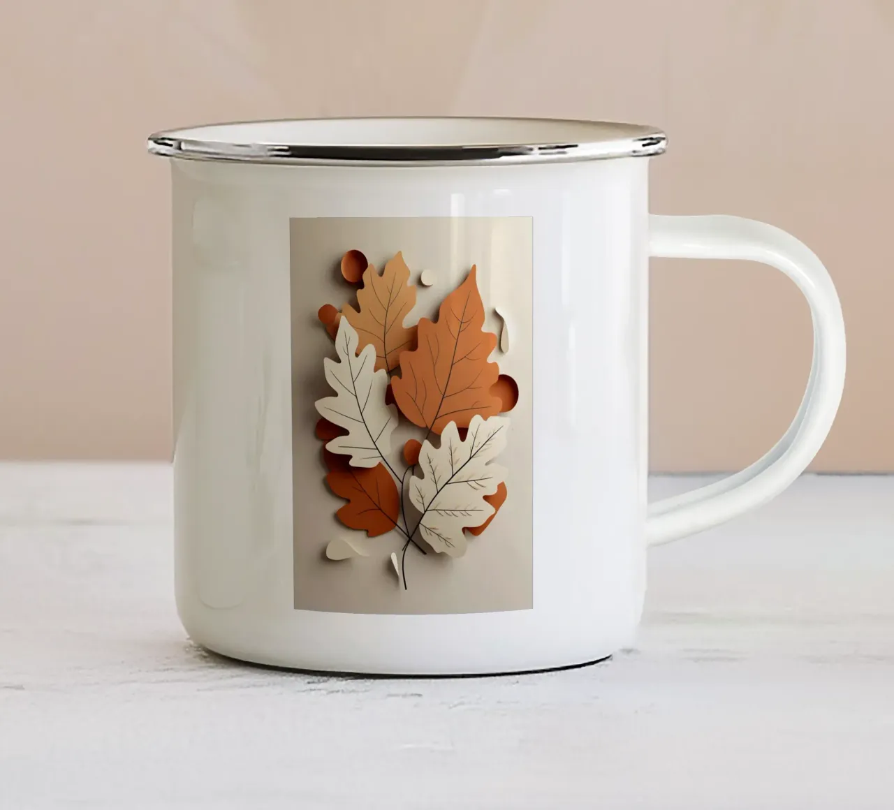 Composizione astratta di foglie autunnali tazza in smalto da Botanical Gallery