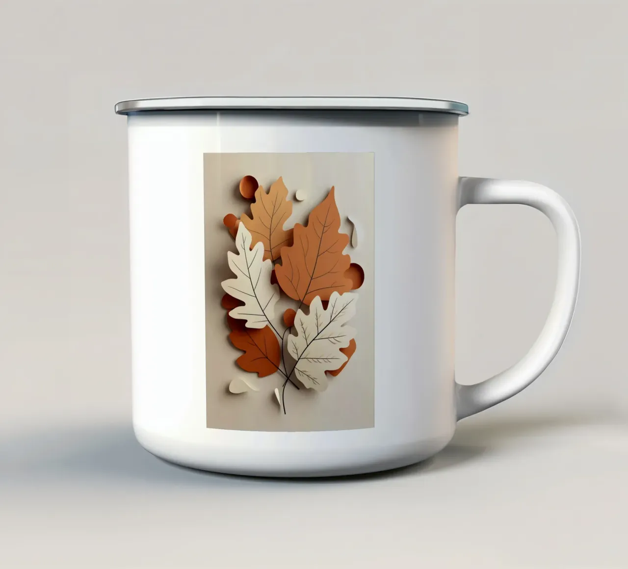 Composizione astratta di foglie autunnali tazza in smalto da Botanical Gallery