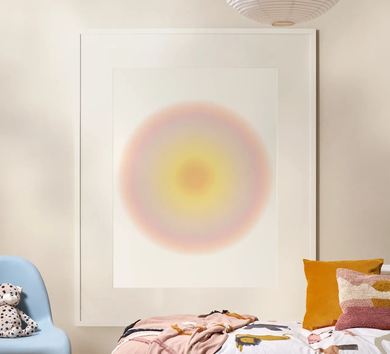 Aura print, Gradiënt muurkunst, kleurrijke spirituele print poster met aluminium frame van Dreamscape