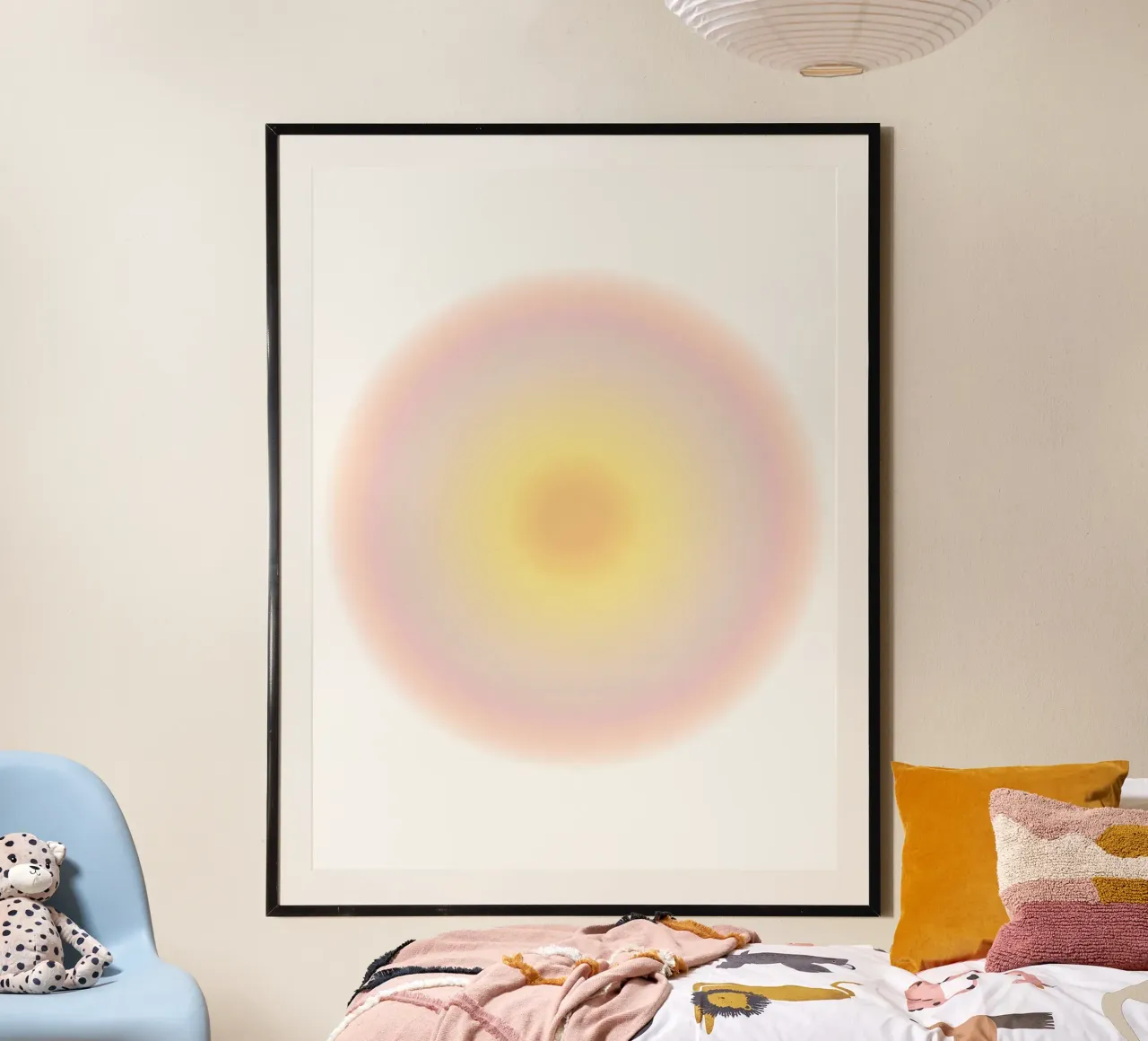 Aura print, Gradiënt muurkunst, kleurrijke spirituele print poster met aluminium frame van Dreamscape