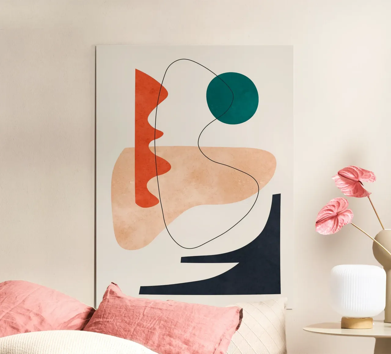 Linee e pennellate poster con telaio in plastica da Fletcher M Henry