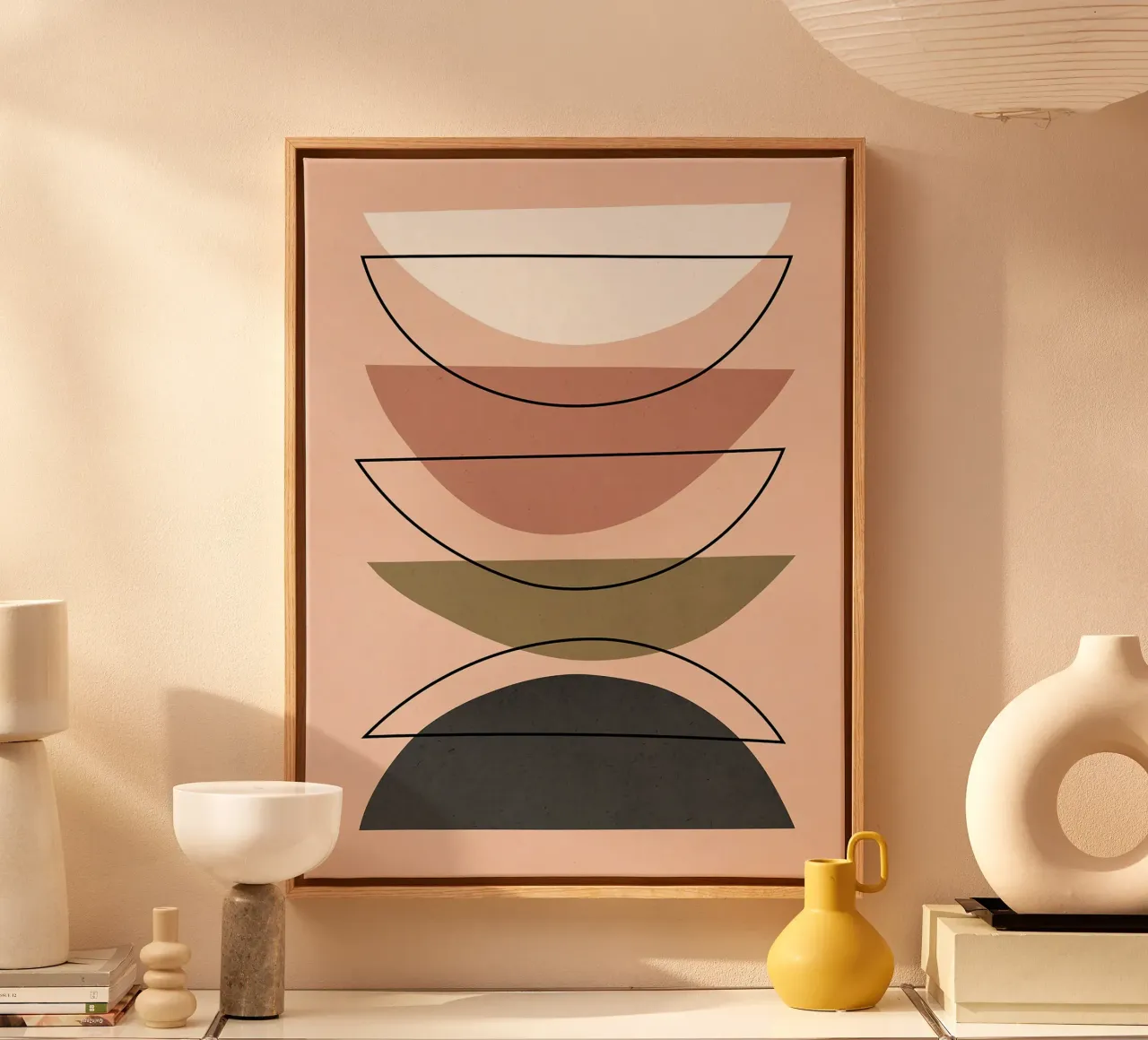 Geometric and Minimalist canvas with Floater frame by Fletcher M Henry