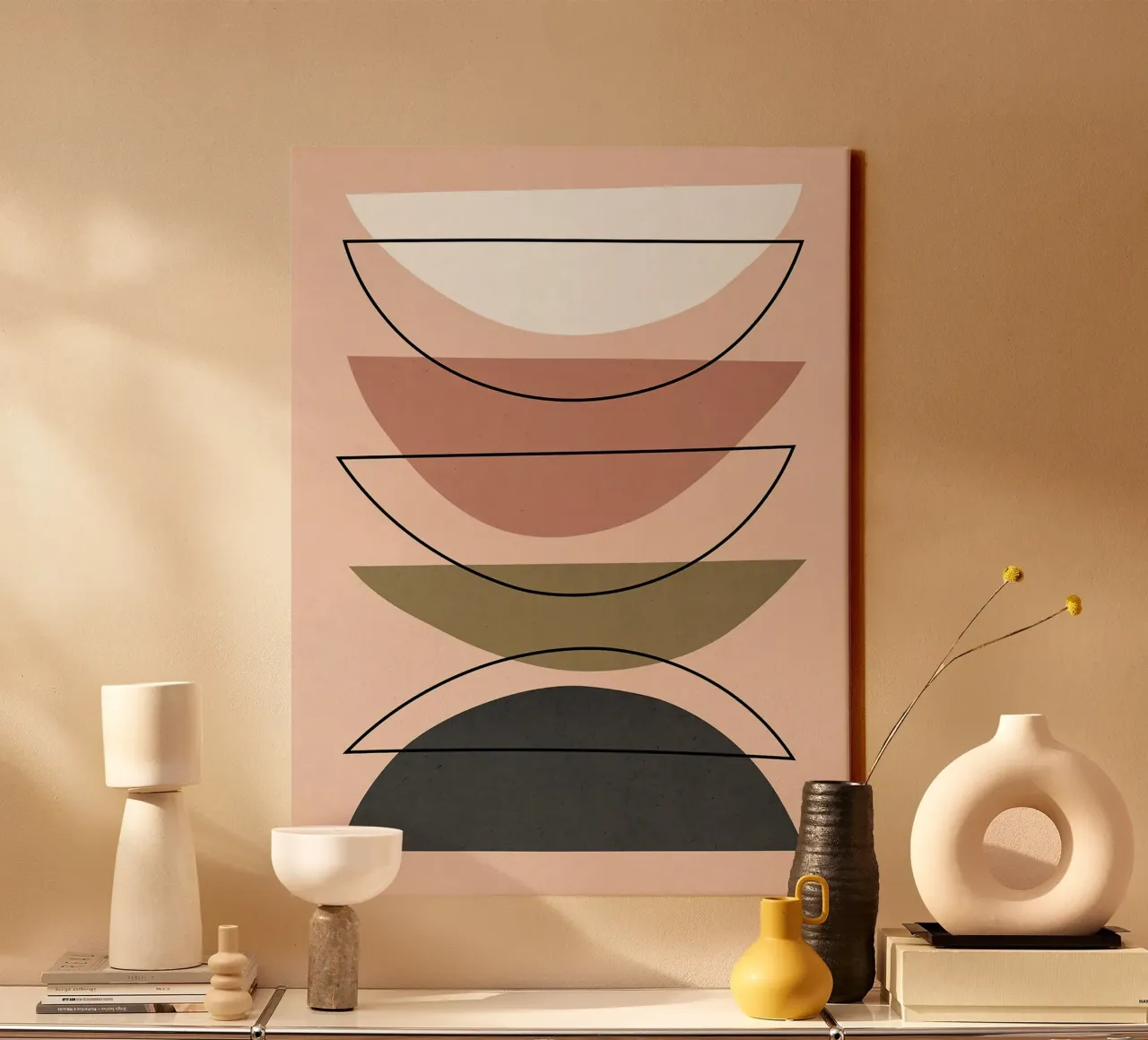 Geometric and Minimalist canvas with Floater frame by Fletcher M Henry