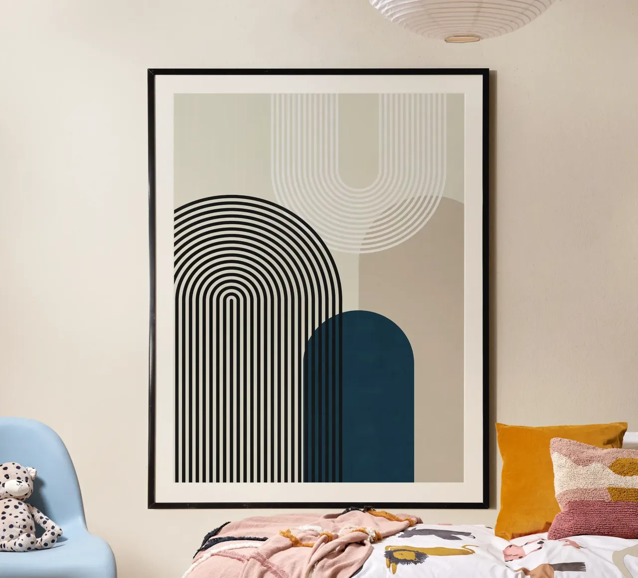 Geometria delle linee poster con telaio in plastica da Fletcher M Henry
