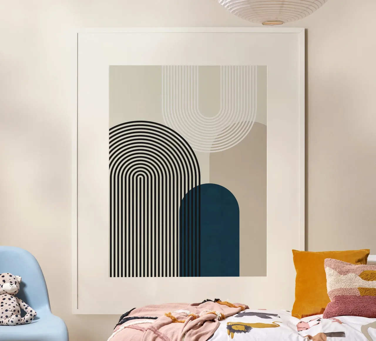Geometria delle linee poster con telaio in plastica da Fletcher M Henry