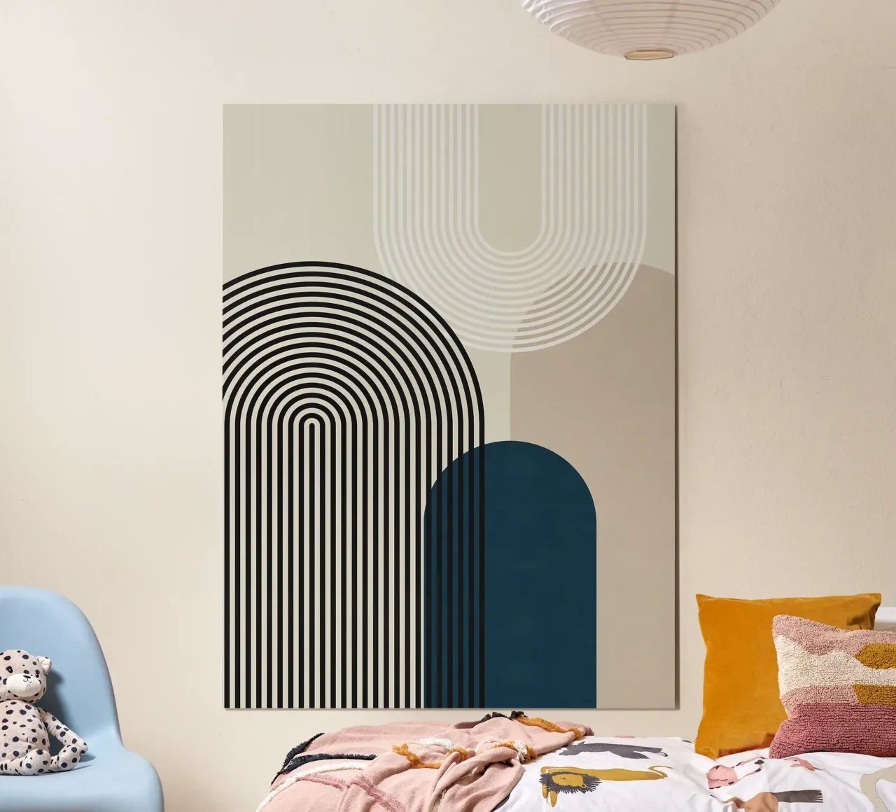 Geometria delle linee poster con telaio in plastica da Fletcher M Henry